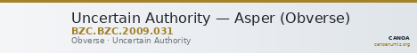 Uncertain Authority — Asper (Obverse) — CANOA