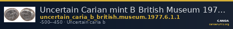 Uncertain Carian mint B British Museum 1977.6.1.1 — CANOA