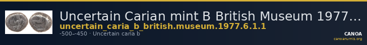Uncertain Carian mint B British Museum 1977.6.1.1 — CANOA