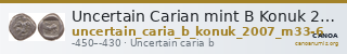 Uncertain Carian mint B Konuk 2007 M33-6 — CANOA