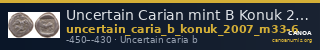 Uncertain Carian mint B Konuk 2007 M33-6 — CANOA