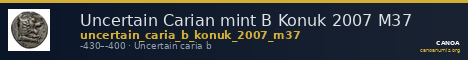 Uncertain Carian mint B Konuk 2007 M37 — CANOA