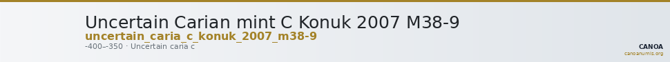 Uncertain Carian mint C Konuk 2007 M38-9 — CANOA