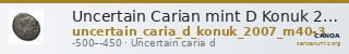 Uncertain Carian mint D Konuk 2007 M40-3 — CANOA