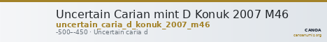 Uncertain Carian mint D Konuk 2007 M46 — CANOA