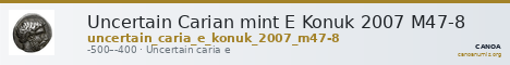 Uncertain Carian mint E Konuk 2007 M47-8 — CANOA