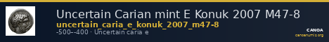 Uncertain Carian mint E Konuk 2007 M47-8 — CANOA