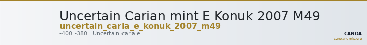 Uncertain Carian mint E Konuk 2007 M49 — CANOA