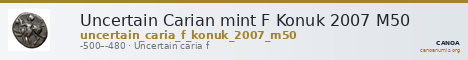 Uncertain Carian mint F Konuk 2007 M50 — CANOA