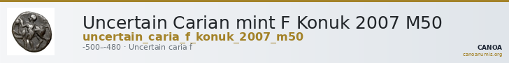 Uncertain Carian mint F Konuk 2007 M50 — CANOA
