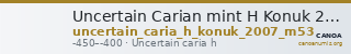 Uncertain Carian mint H Konuk 2007 M53 — CANOA