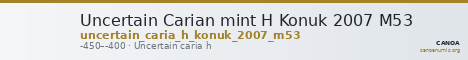 Uncertain Carian mint H Konuk 2007 M53 — CANOA