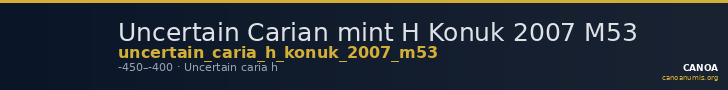 Uncertain Carian mint H Konuk 2007 M53 — CANOA