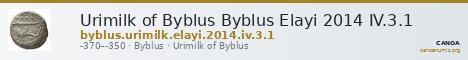 Urimilk of Byblus Byblus Elayi 2014 IV.3.1 — CANOA
