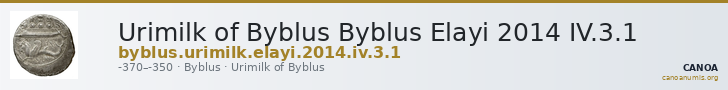 Urimilk of Byblus Byblus Elayi 2014 IV.3.1 — CANOA