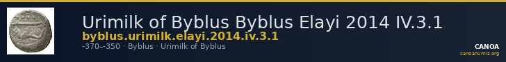 Urimilk of Byblus Byblus Elayi 2014 IV.3.1 — CANOA