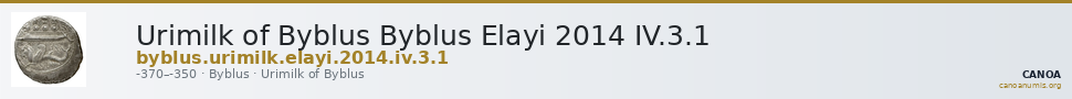 Urimilk of Byblus Byblus Elayi 2014 IV.3.1 — CANOA