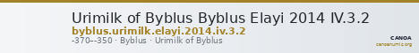 Urimilk of Byblus Byblus Elayi 2014 IV.3.2 — CANOA