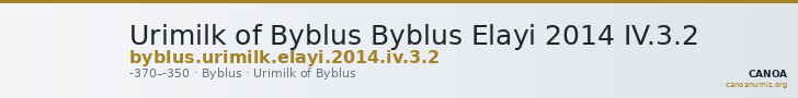 Urimilk of Byblus Byblus Elayi 2014 IV.3.2 — CANOA