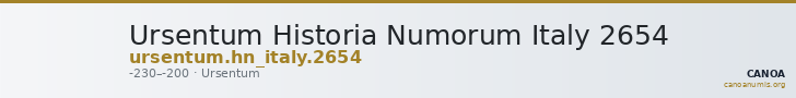 Ursentum Historia Numorum Italy 2654 — CANOA