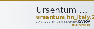 Ursentum Historia Numorum Italy 2655 — CANOA