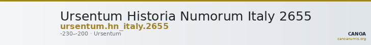 Ursentum Historia Numorum Italy 2655 — CANOA