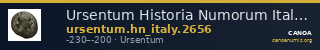 Ursentum Historia Numorum Italy 2656 — CANOA