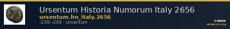 Ursentum Historia Numorum Italy 2656 — CANOA