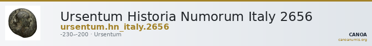 Ursentum Historia Numorum Italy 2656 — CANOA