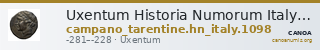 Uxentum Historia Numorum Italy 1098 — CANOA