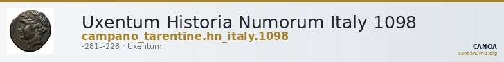 Uxentum Historia Numorum Italy 1098 — CANOA