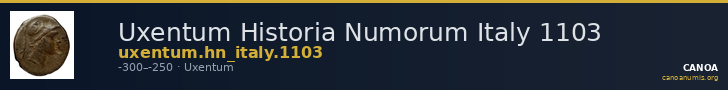Uxentum Historia Numorum Italy 1103 — CANOA
