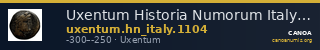 Uxentum Historia Numorum Italy 1104 — CANOA