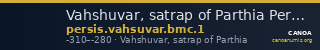Vahshuvar, satrap of Parthia Persis BMC Vahsuvar 1 — CANOA