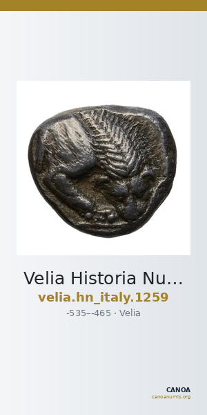 Velia Historia Numorum Italy 1259 — CANOA