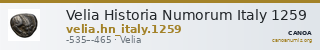 Velia Historia Numorum Italy 1259 — CANOA