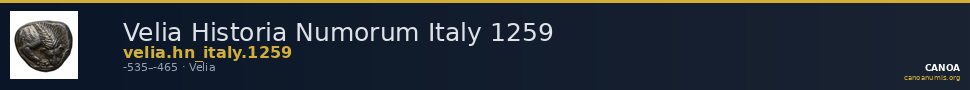 Velia Historia Numorum Italy 1259 — CANOA