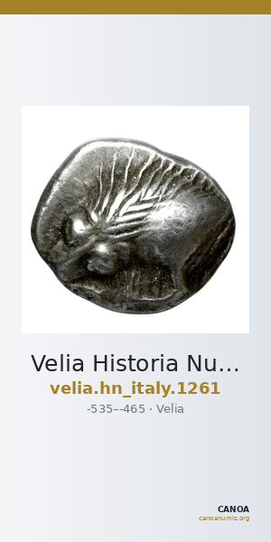 Velia Historia Numorum Italy 1261 — CANOA