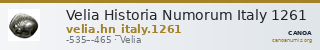 Velia Historia Numorum Italy 1261 — CANOA