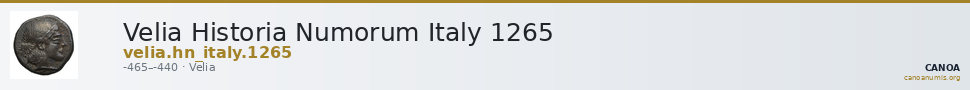 Velia Historia Numorum Italy 1265 — CANOA