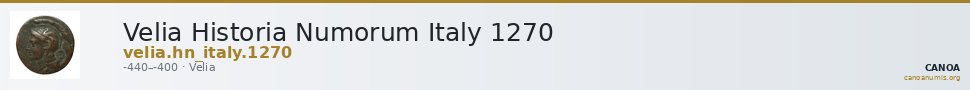 Velia Historia Numorum Italy 1270 — CANOA