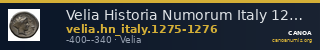 Velia Historia Numorum Italy 1275-6 — CANOA