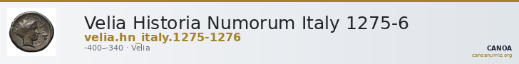 Velia Historia Numorum Italy 1275-6 — CANOA