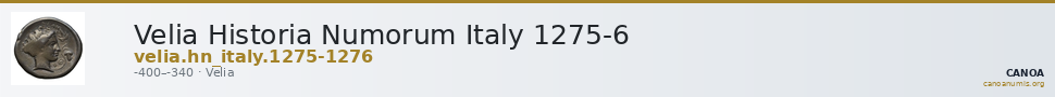 Velia Historia Numorum Italy 1275-6 — CANOA