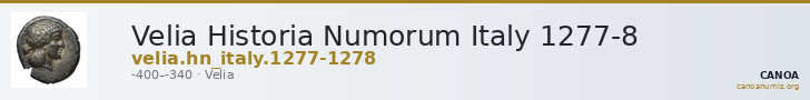 Velia Historia Numorum Italy 1277-8 — CANOA