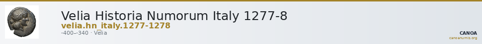 Velia Historia Numorum Italy 1277-8 — CANOA