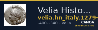 Velia Historia Numorum Italy 1279-82 — CANOA