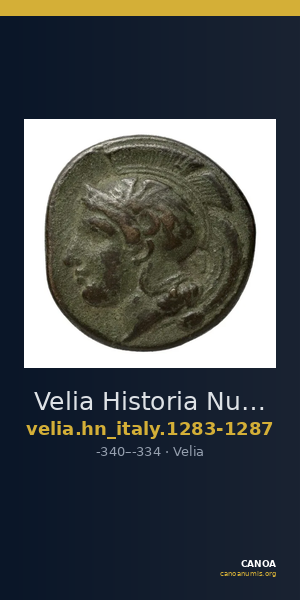 Velia Historia Numorum Italy 1283-7 — CANOA
