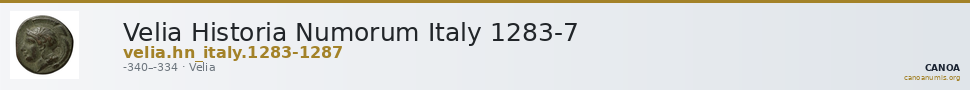 Velia Historia Numorum Italy 1283-7 — CANOA