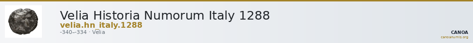 Velia Historia Numorum Italy 1288 — CANOA
